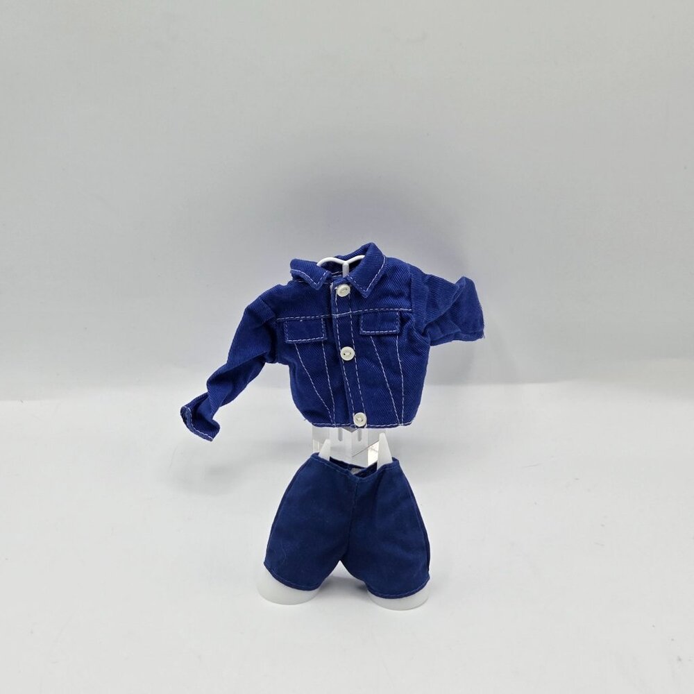 Ken Doll Blue Denim Shirt & Shorts Set
